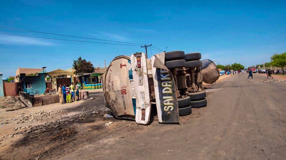 The driver of the truck lost control of the vehicle in the town of Majiya in the northern state of Jigawa on Wednesday night. Photo: Sani Maikatanga/AP/dpa
