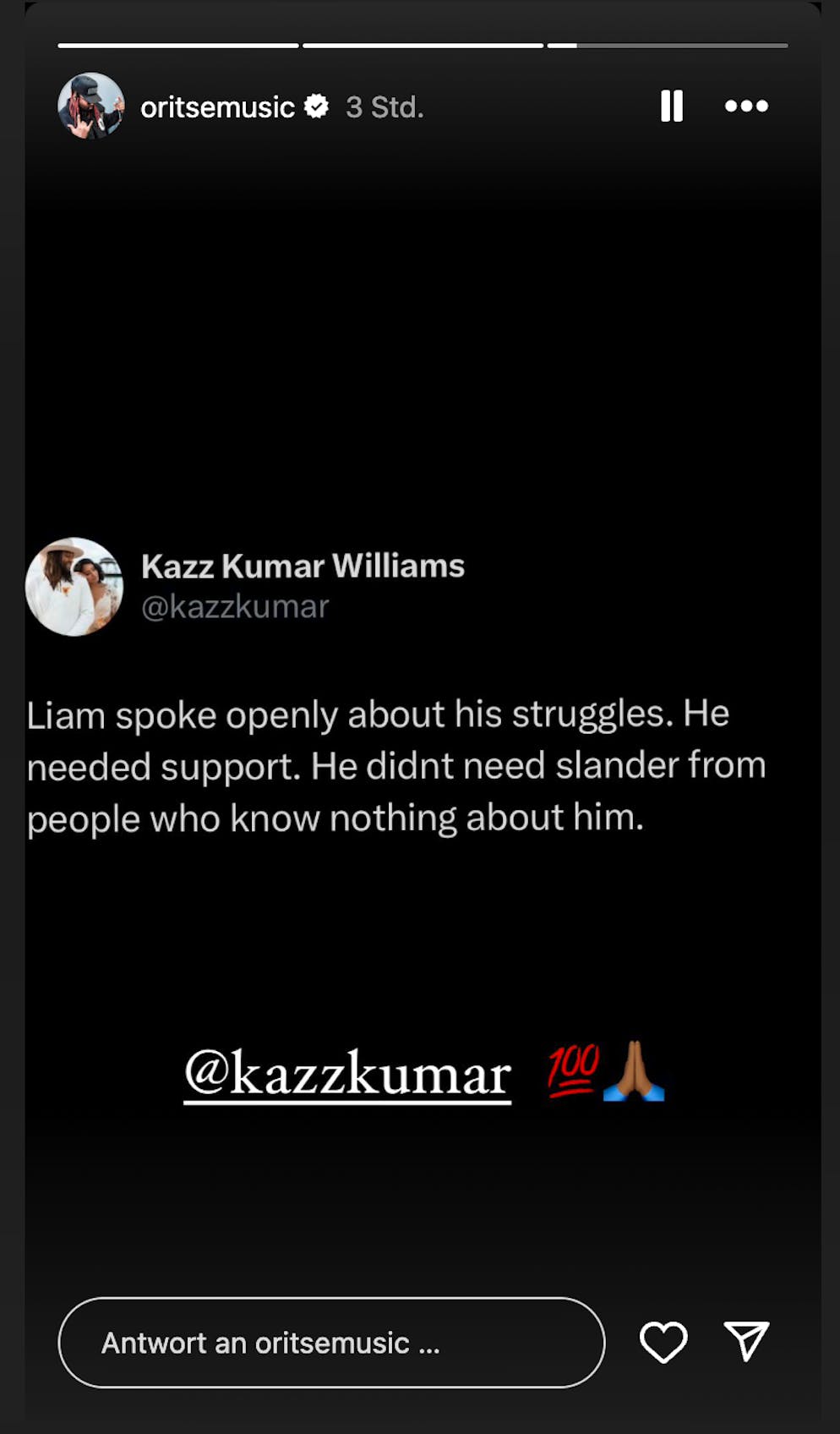 Der britische Sänger Oritsé Williams trauert auch um Musikstar Liam Payne.