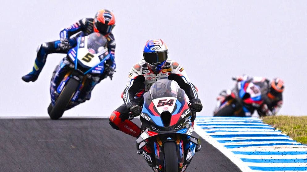 A Turk, Toprak Razgatlioglu (No. 54), on a BMW wins the Superbike World Championship