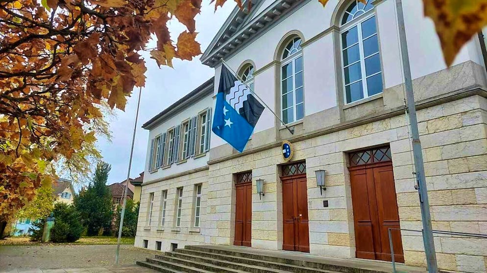 The parliament building in Aarau on election day today.