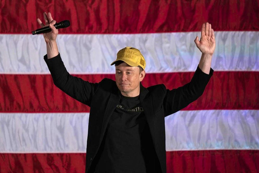 Elon Musk at a Trump support appearance this week.