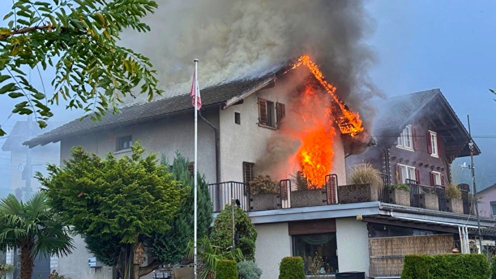 Als die Feuerwehr am Brandort eintraf, stand das Haus in Vollbrand.