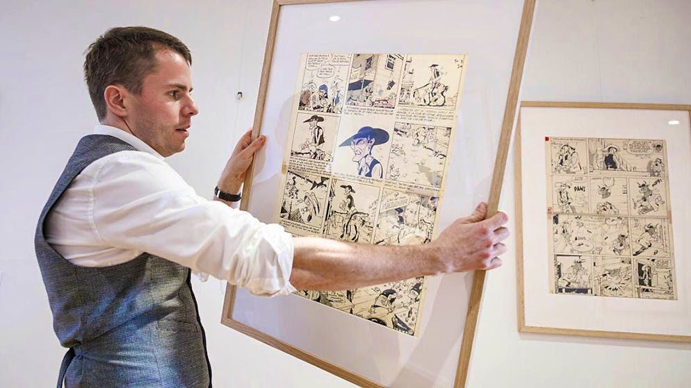 50 original panels featuring Lucky Luke will go under the hammer in Paris on November 15.