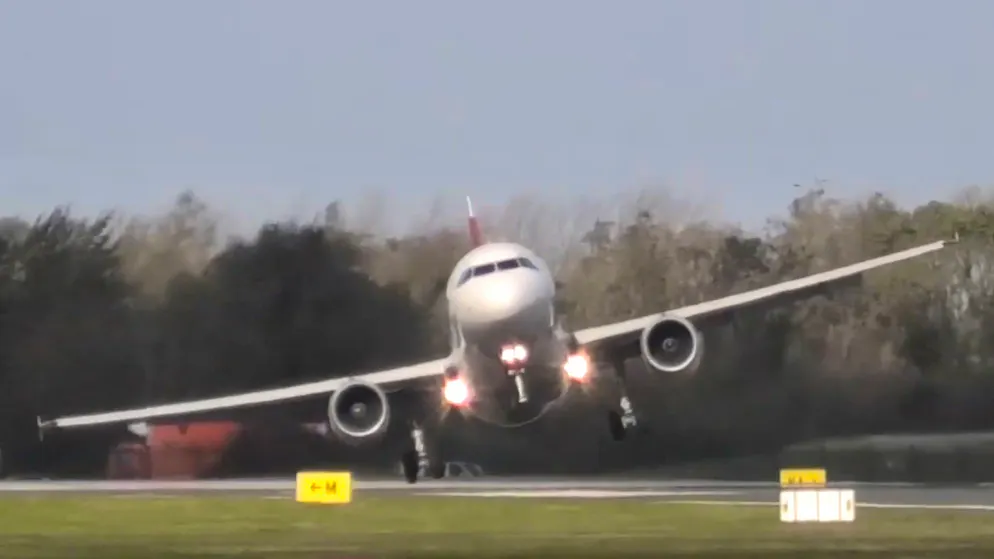 Storm Ashley forces turnaround. Swiss plane to Dublin has to take off and turn around