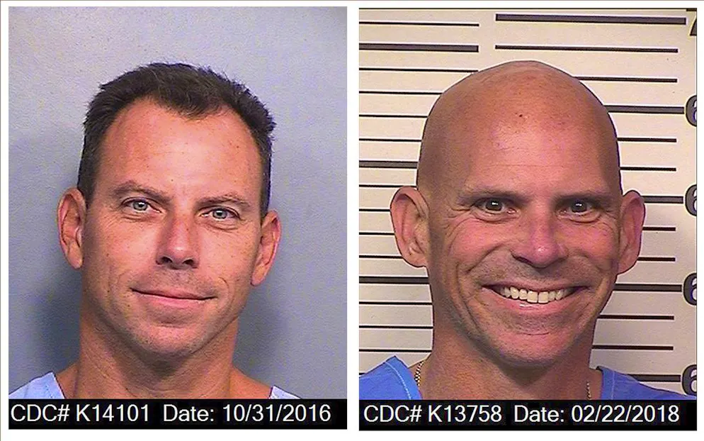 FILE - Une photo du 31 octobre 2016 fournie par l'administration pénitentiaire de Californie montre Erik Menendez, à gauche, et une photo du 22 février 2018 fournie par l'administration pénitentiaire de Californie montre Lyle Menendez. (Département californien de l'administration pénitentiaire et de la réadaptation via AP, File )