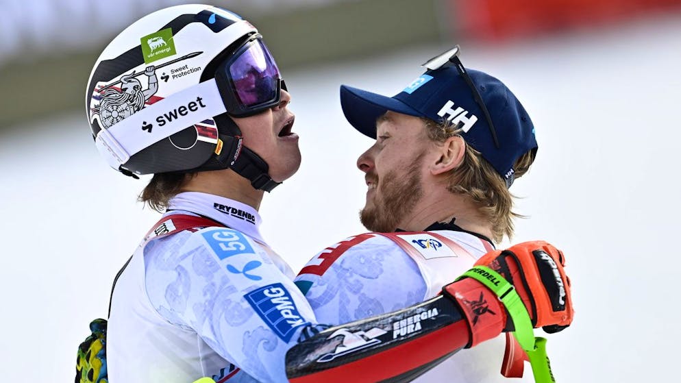 Alexander Steen Olsen e Atle Lie McGrath festeggiano.