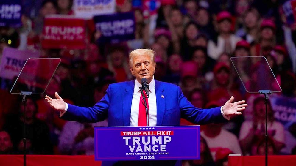Republican US presidential candidate Donald Trump speaks at a campaign event at Madison Square Garden in New York. Photo: Evan Vucci/AP/dpa