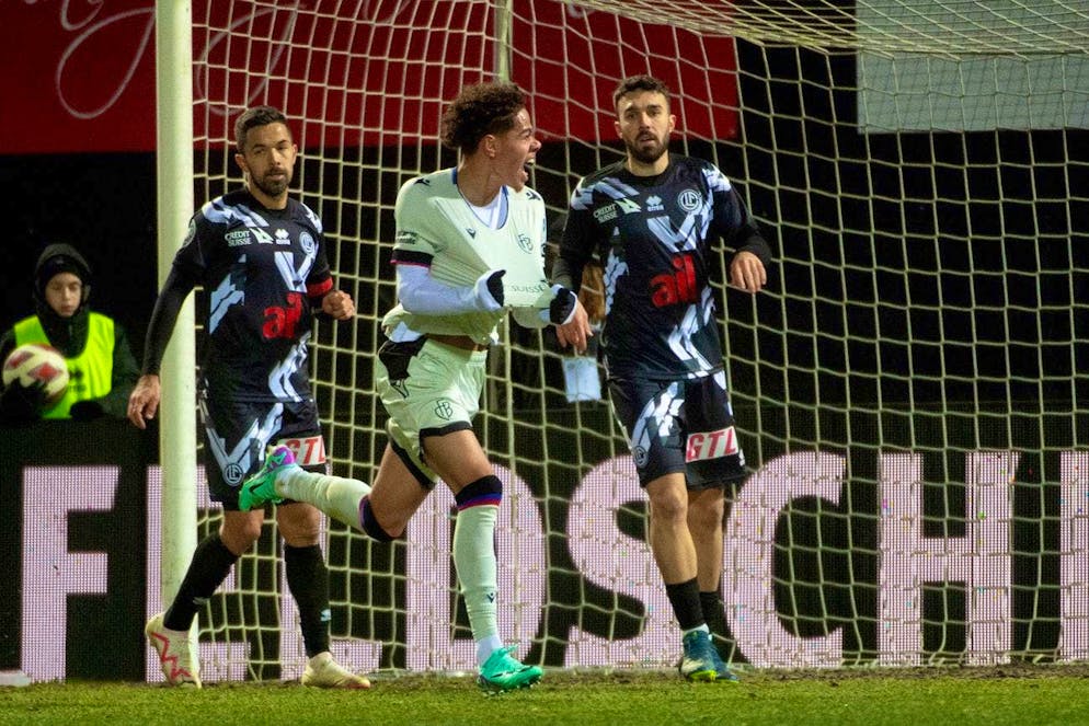 The football-mad Beney family. Romeo Beney celebrates his first goal in the Super League against Lugano on December 6, 2023.