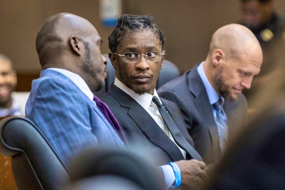 Young Thug, real name Jeffery Williams, in court in Atlanta in December 2022.