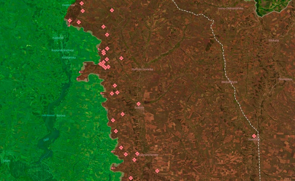 Situation near Kupjansk on October 1.