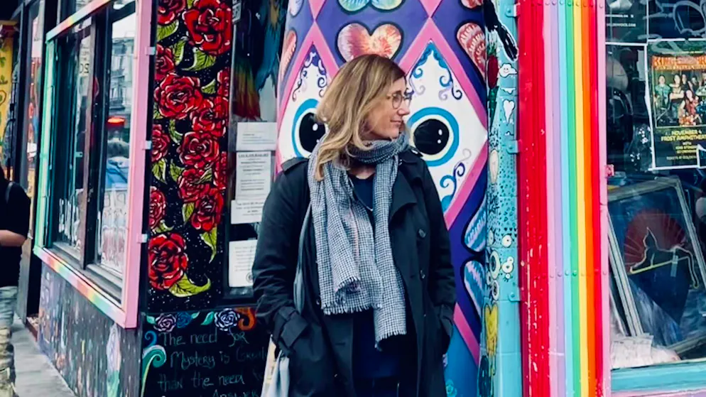 US-Korrespondentin Helene Laube auf der Haight Street in San Francisco.