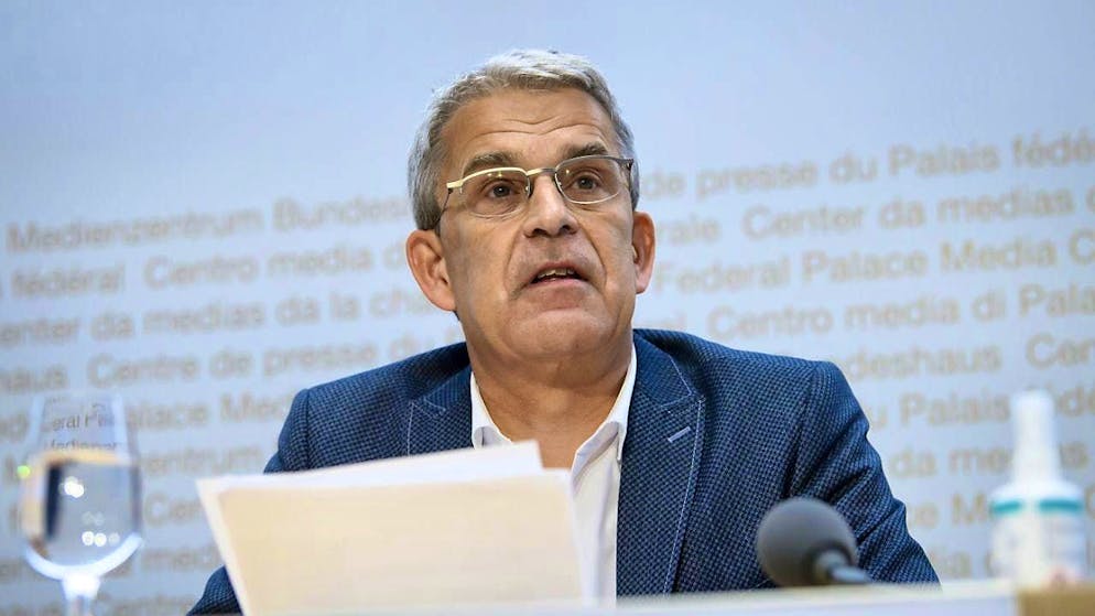 Christoph Berger at a media conference on the Covid-19 situation in Bern in November 2021. (archive image)