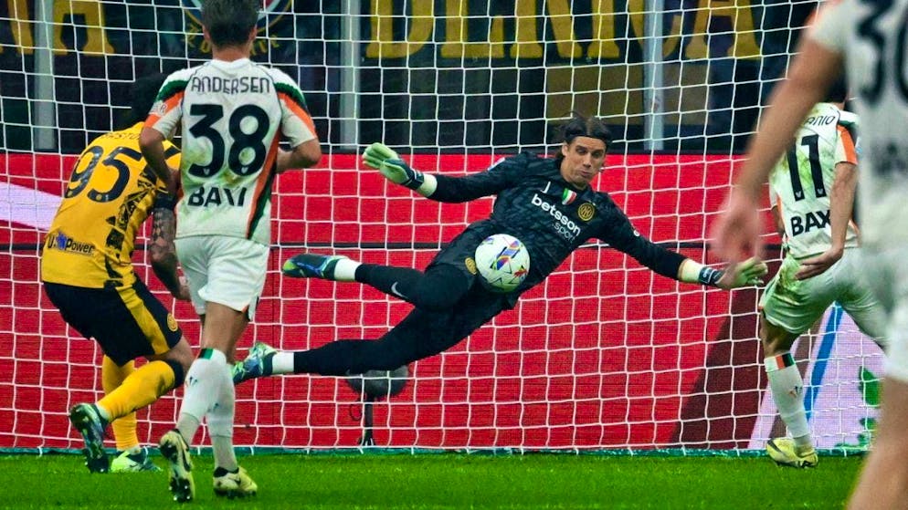 Narrow 1:0 victory with Inter Milan: Yann Sommer in the game against Venezia