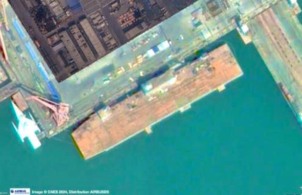 New satellite images show an unknown construction project in China. Users on X are puzzling over what it could be.