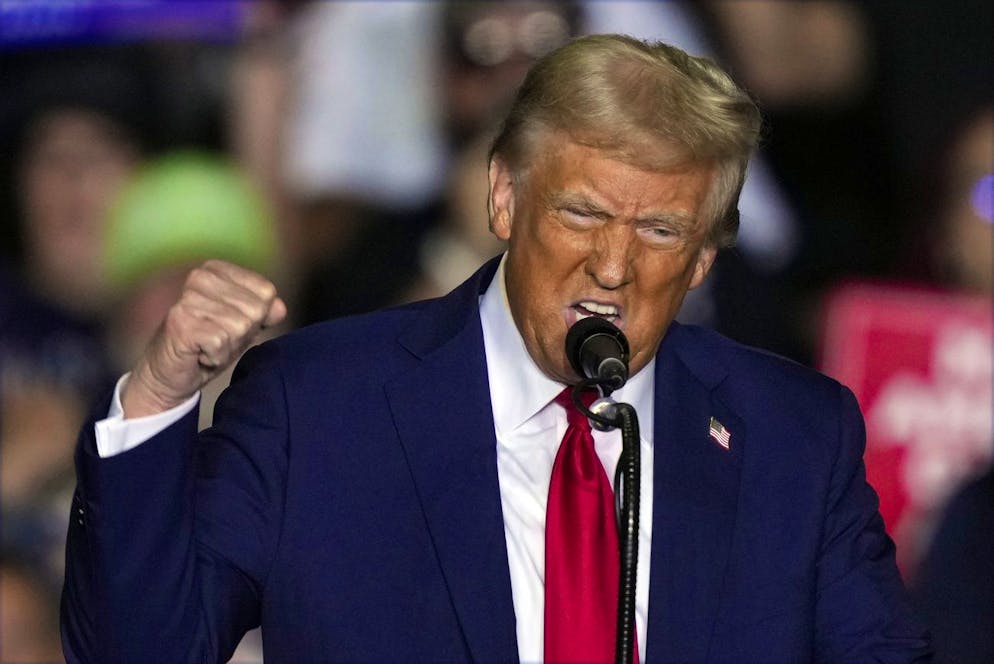 Il candidato repubblicano alle presidenziali, l'ex presidente Donald Trump, parla durante un comizio elettorale ad Allentown, Pa, martedì 29 ottobre 2024.