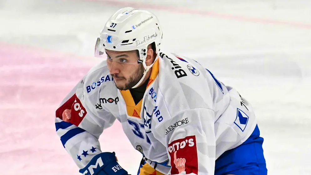 Stopped by an upper-body injury after a good season so far: Zug's defenseman Elia Riva