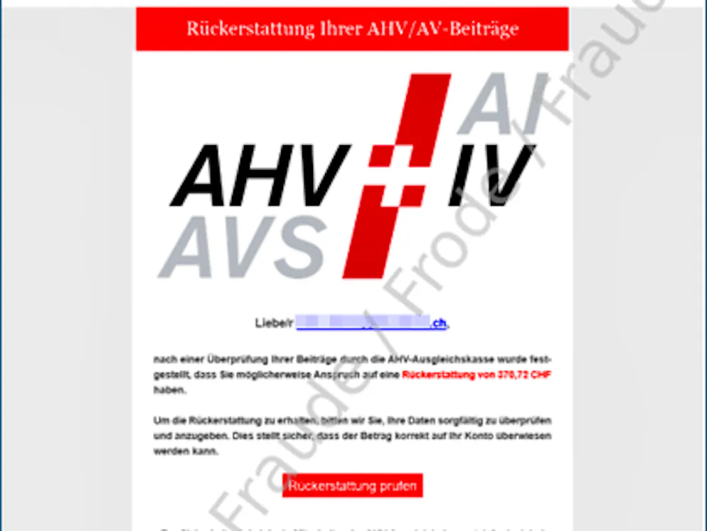 This is what the supposed AHV mail looks like. 