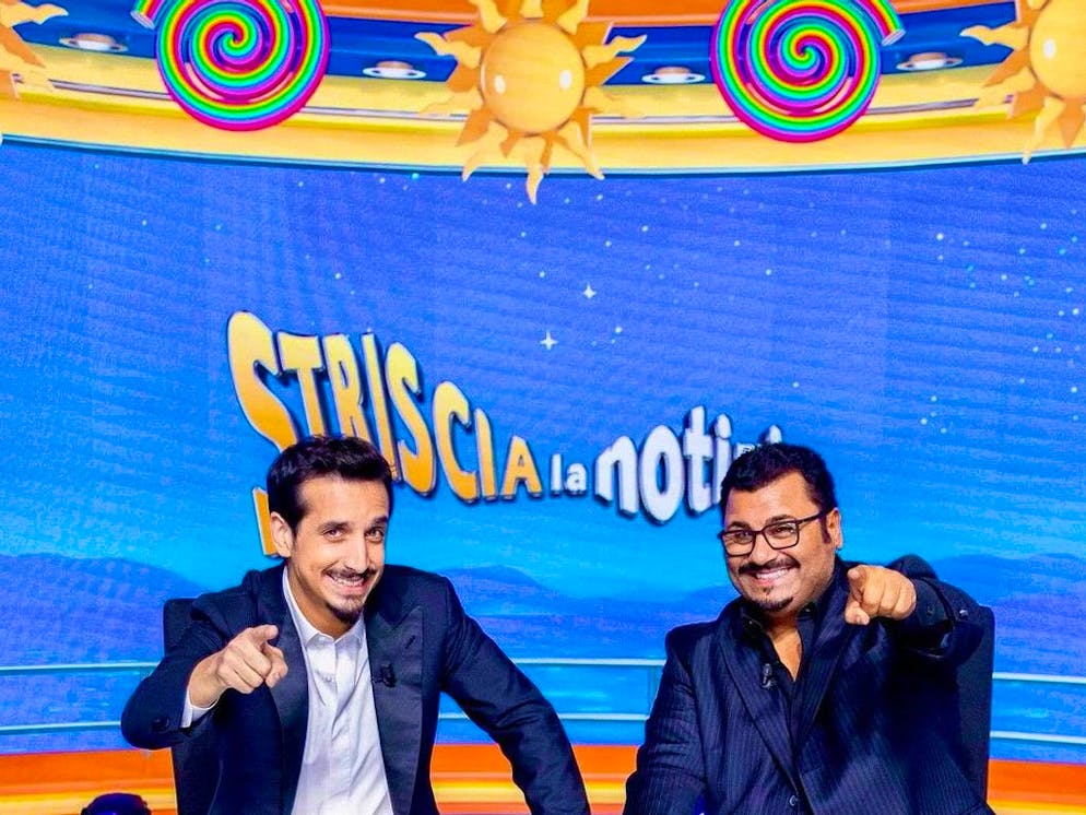 I conduttori di «Striscia La Notizia» Roberto Lipari e Sergio Friscia.