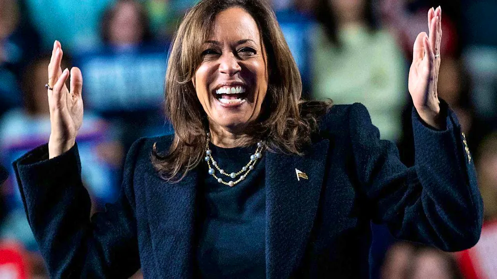 Kamala Harris, US Vice President and presidential candidate, speaks at a rally in Memorial Hall at Muhlenberg College. Photo: Michael Brochstein/ZUMA Press Wire/dpa