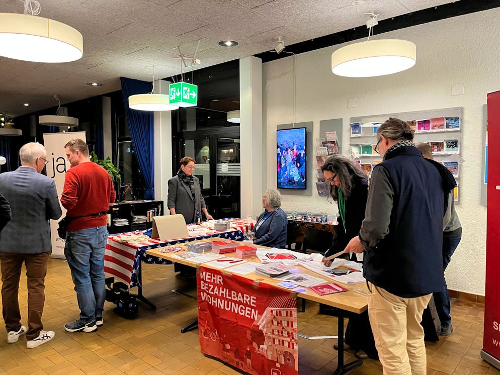 US-Wahlen Zürich. Auch die SP ist vor Ort.