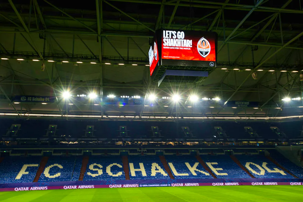 The Veltins Arena in Gelsenkirchen: The venue for Shakhtar Donetsk in the Champions League.