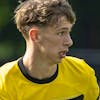 YB?s Rhodri Smith beim Fussballtestspiel am Burkhalter Cup zwischen den Berner Young Boys und dem FC Thun, am Freitag, 28. Juni 2024, in Bern. (KEYSTONE/Peter Schneider)