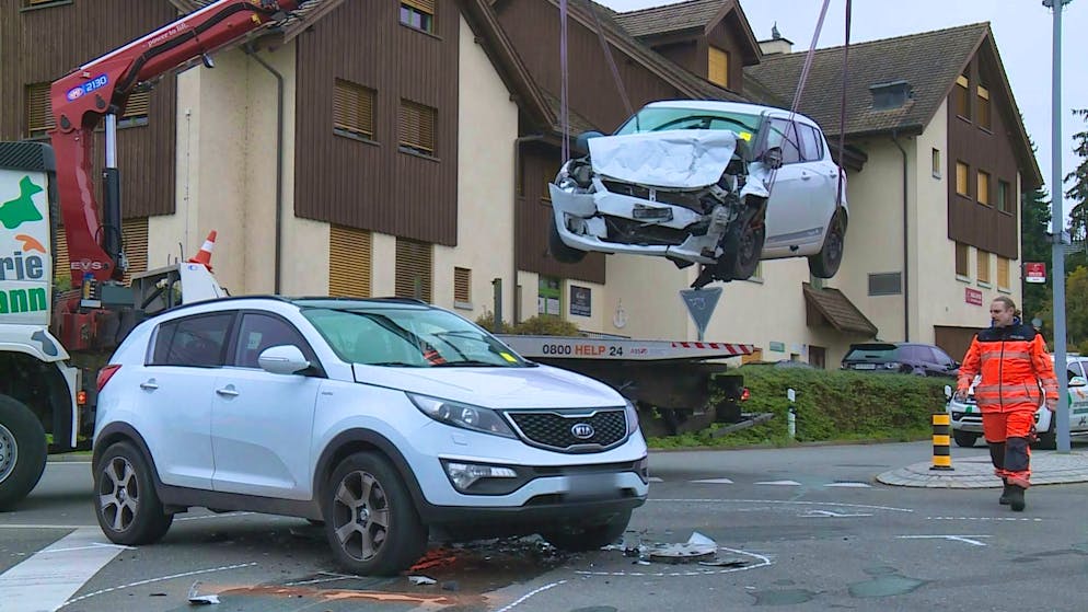 One of the cars was completely destroyed. 