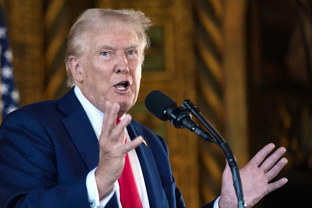 Donald Trump a Mar-a-Lago (Palm Beach, Florida) durante il comizio dell'8 agosto 2024