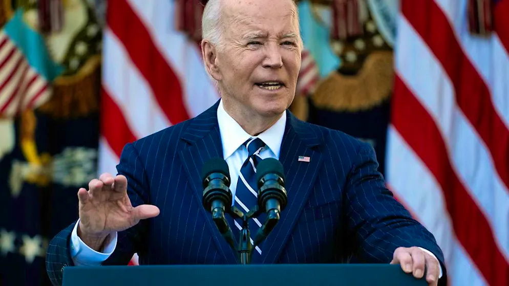 Joe Biden, President of the United States, speaks in the Rose Garden of the White House. Photo: Susan Walsh/AP