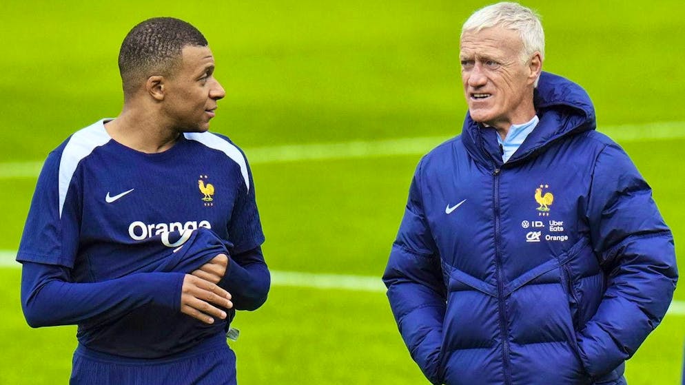 Kylian Mbappé (left) will not be called up by coach Didier Deschamps for the last two Nations League games.