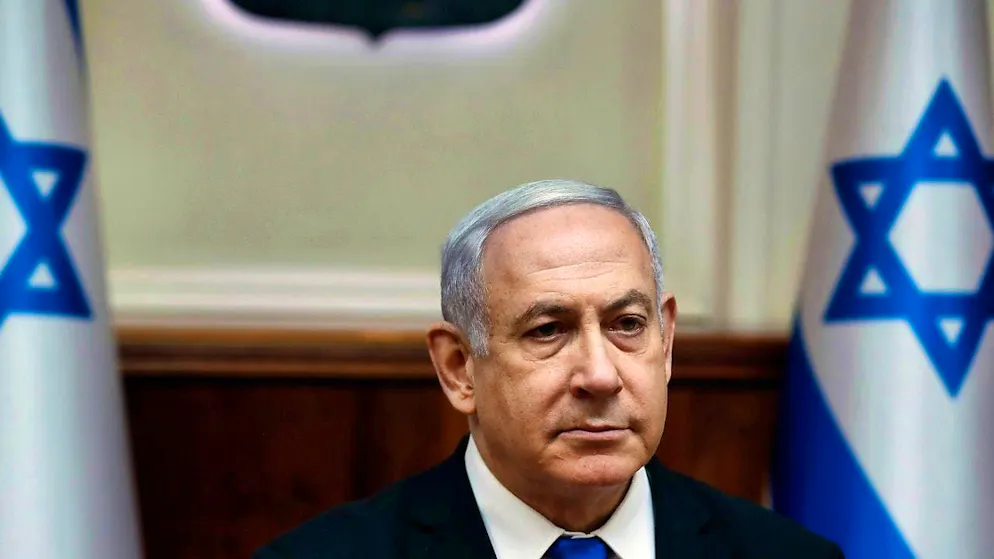 ARCHIVE - Benjamin Netanyahu, Prime Minister of Israel, attends a weekly cabinet meeting. Photo: Ronen Zvulun/Reuters Pool/AP/dpa
