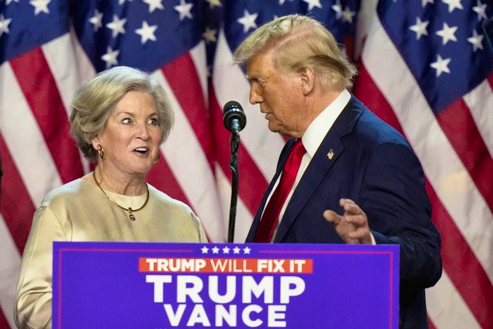 Susie Wiles together with Donald Trump on Wednesday.