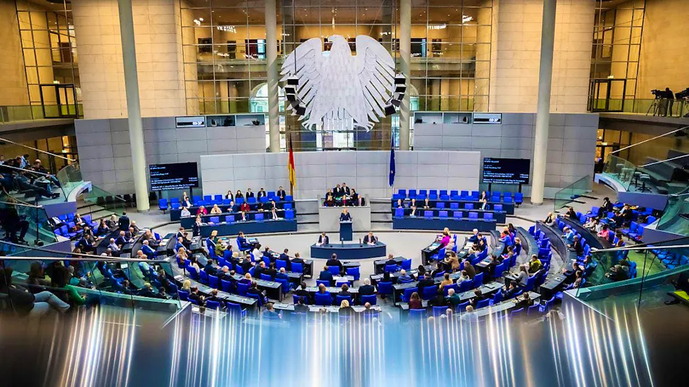 The plenary of the German Bundestag. Photo: Christoph Soeder/dpa