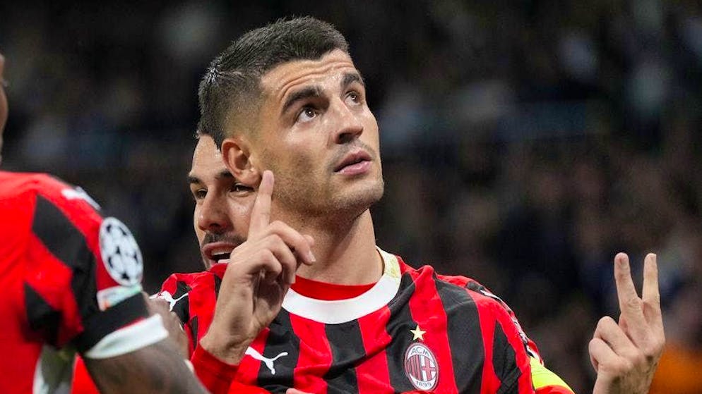 Milan striker Alvaro Morata has injured his head.