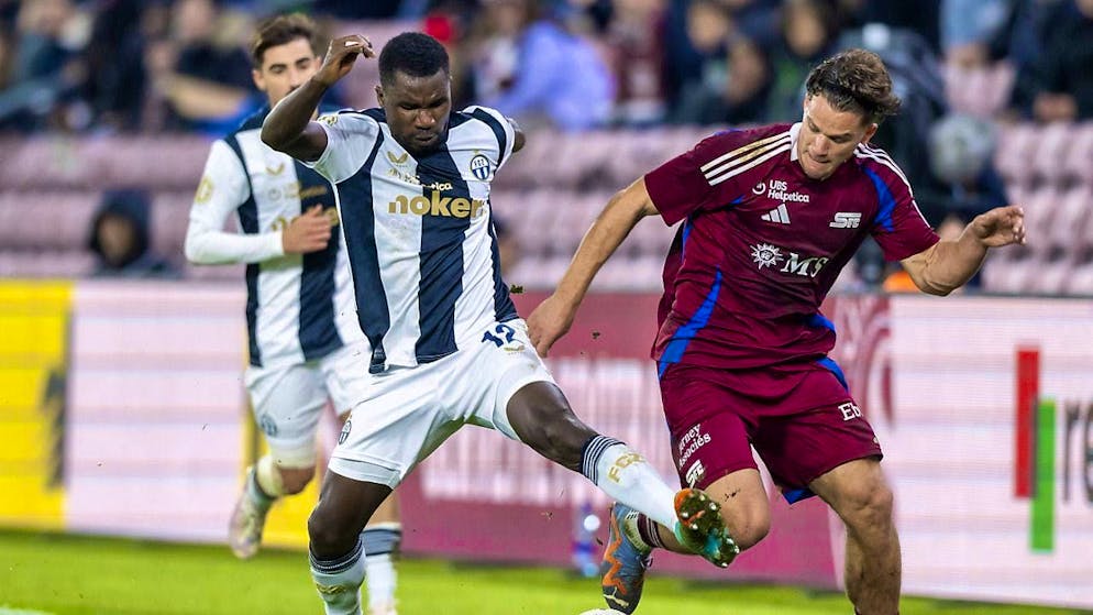 Ifeanyi Mathew and David Douline in a duel in the top-of-the-table clash between FCZ and Servette