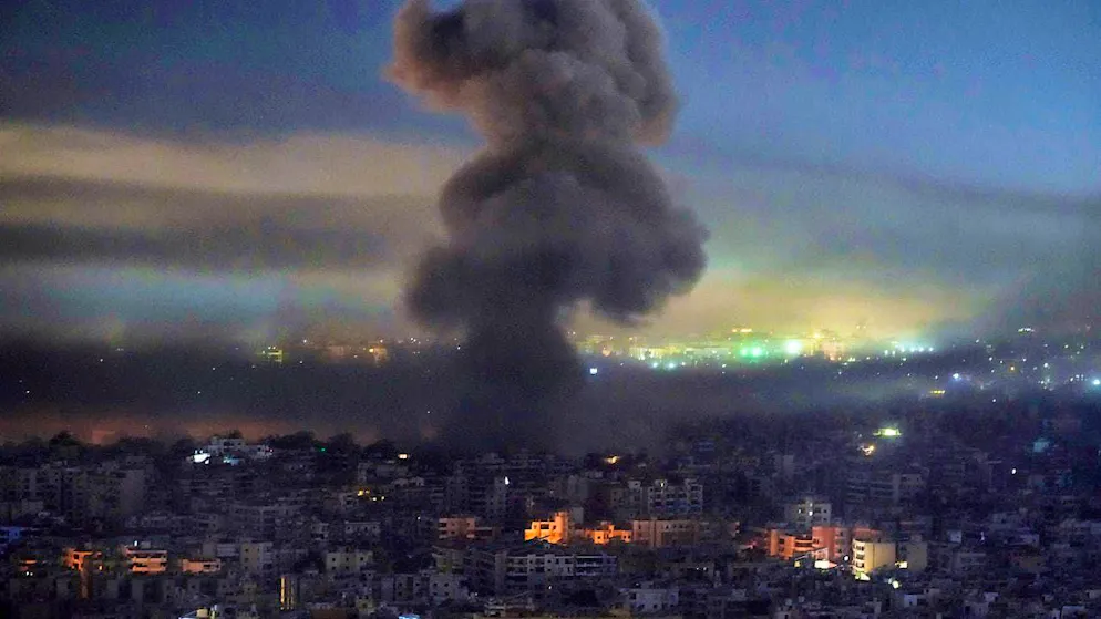 Smoke rises after an Israeli airstrike in Dahieh. Photo: Bilal Hussein/AP/dpa