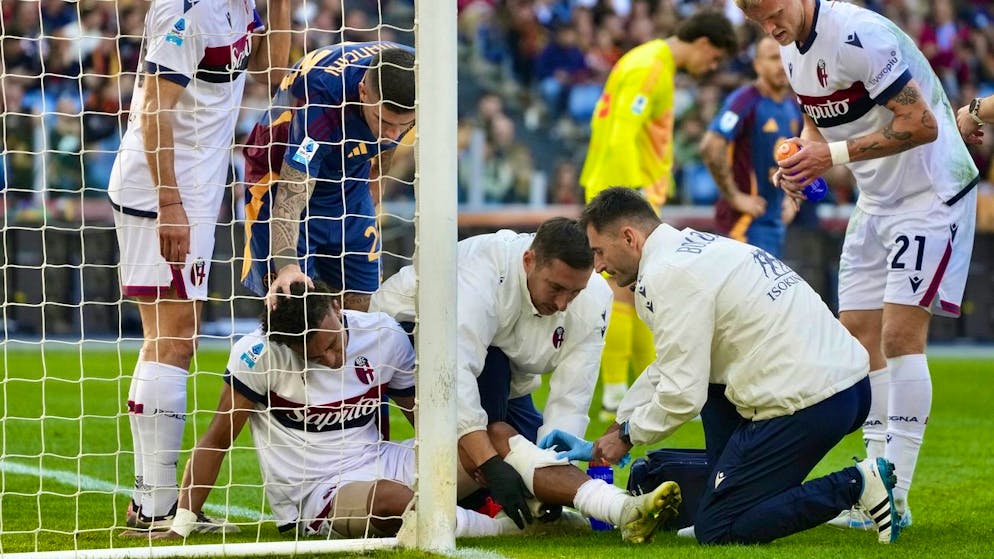 Ndoye. Dan Ndoye a violemment heurté un poteau dimanche en Serie A.