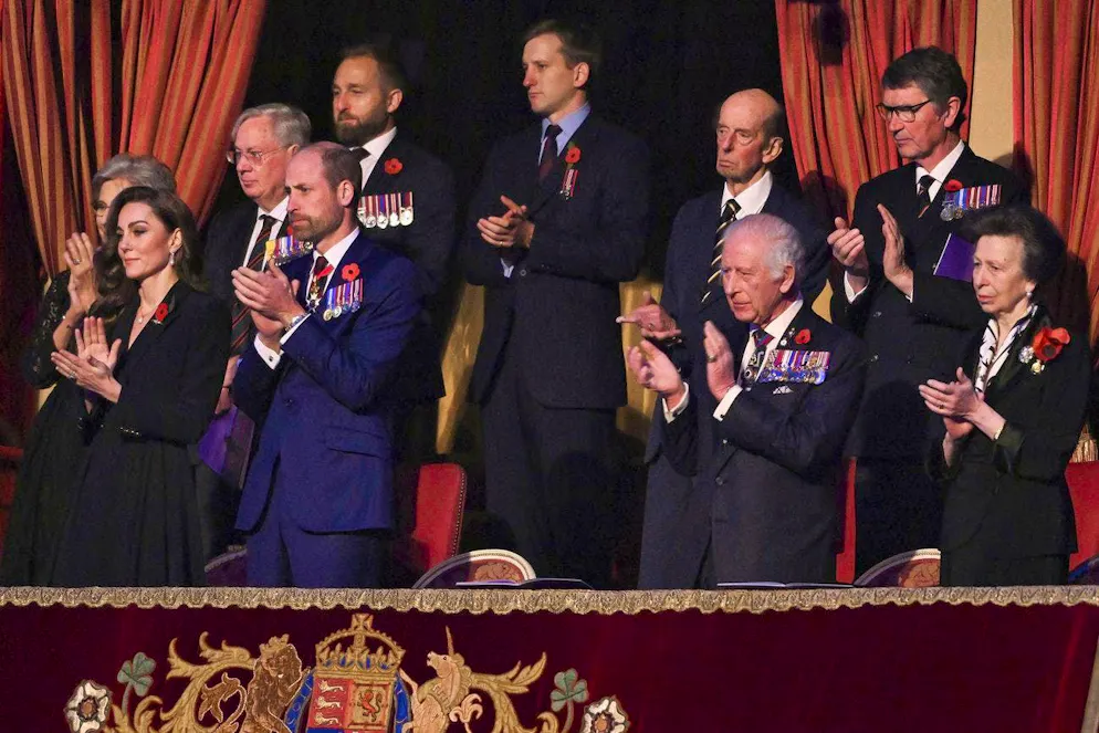 Princess Kate's comeback. Royal appearance at the Royal Albert Hall at the Festival of Remembrance: Princess Kate, Prince William, King Charles with Princess Anne (from left to right).