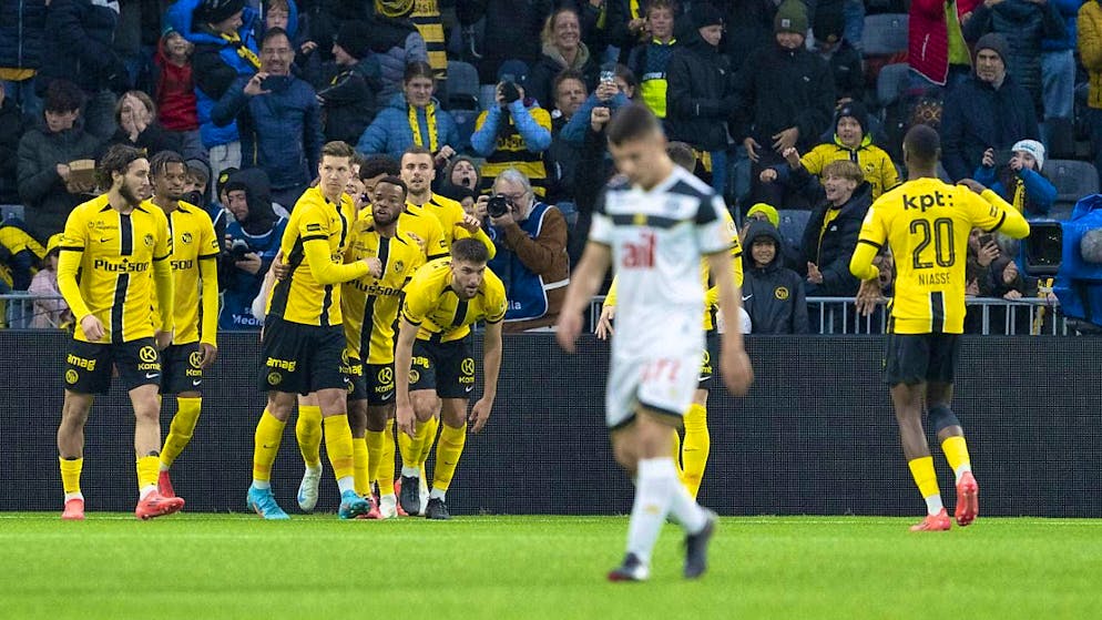 Young Boys celebrate an emotional victory after Lugano missed a late penalty