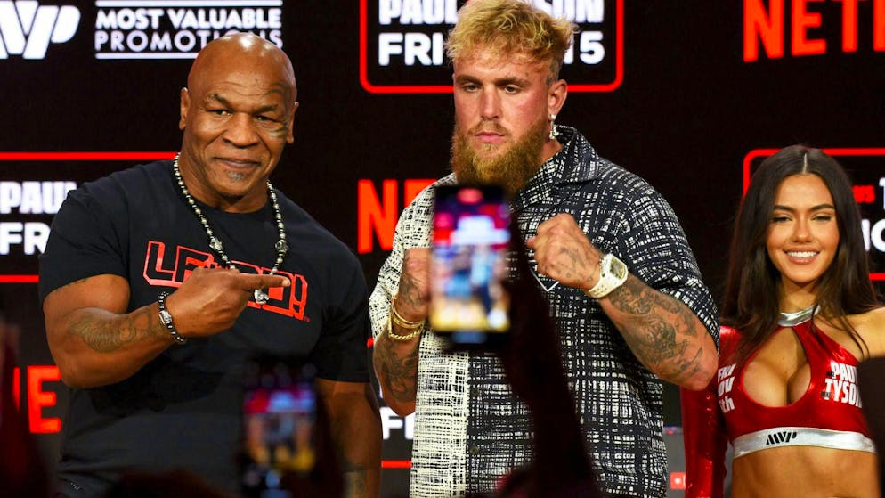 Mike Tyson (left) fights incfluencer Jake Paul this weekend.