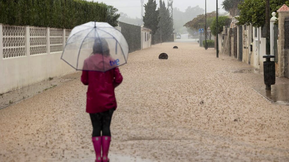 "Il peggio di questa seconda depressione è passato", ha indicato sulle reti sociali l'agenzia meteorologica statale, che ha abbassato l'allerta. Nell'immagine di ieri una strada di Malaga invasa da acque e fango.