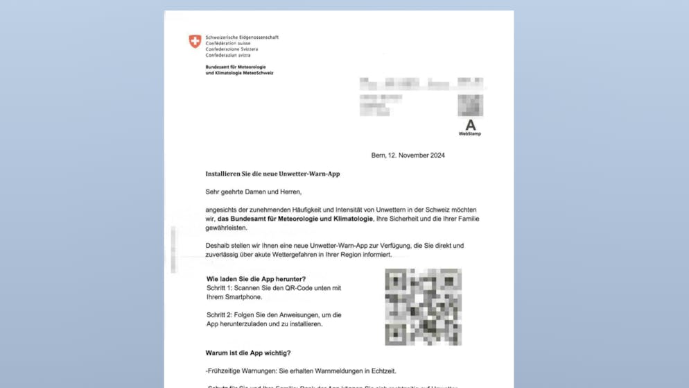 Schadsoftware statt Unwetter-App. Warnung vor diesen gefälschten Briefen
