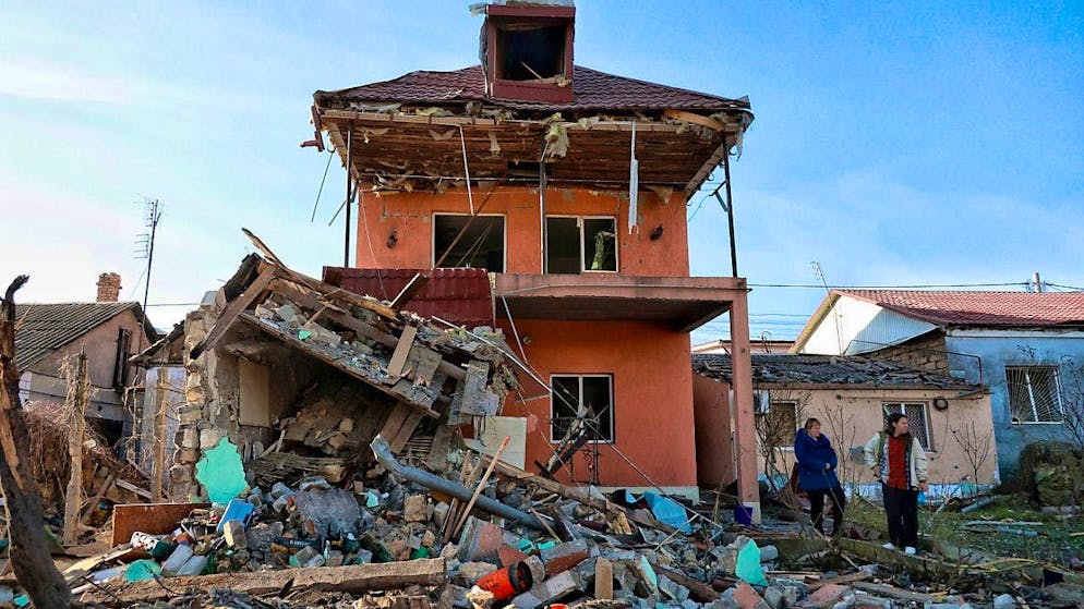 A house in Odessa was damaged in a Russian drone attack. Photo: ---/Ukrinform/dpa