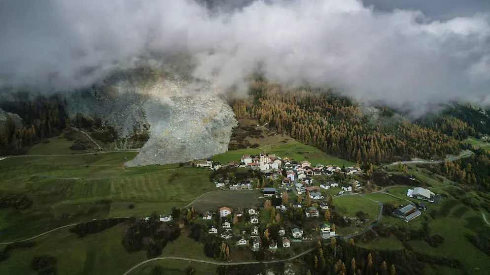 Le village de Brienz (GR) à la veille de son évacuation totale (archives).