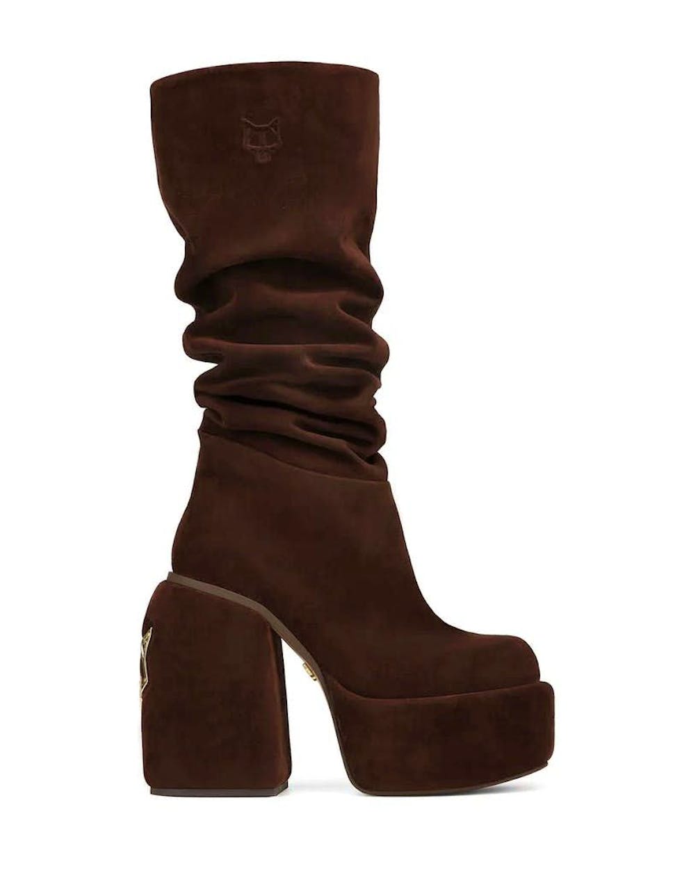 Shoe trend 6: Platform. "Space Cow Suede Brown" by Naked Wolfe for around 468 francs.