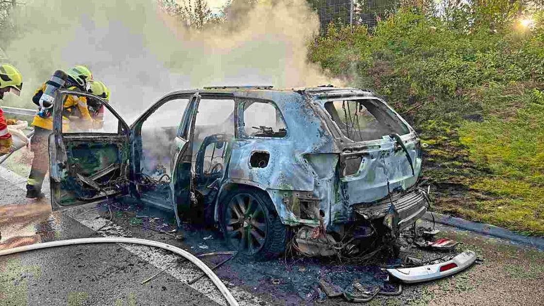 Brand: Brennendes Auto auf der Autobahn A7 bei Wäldi TG | blue News