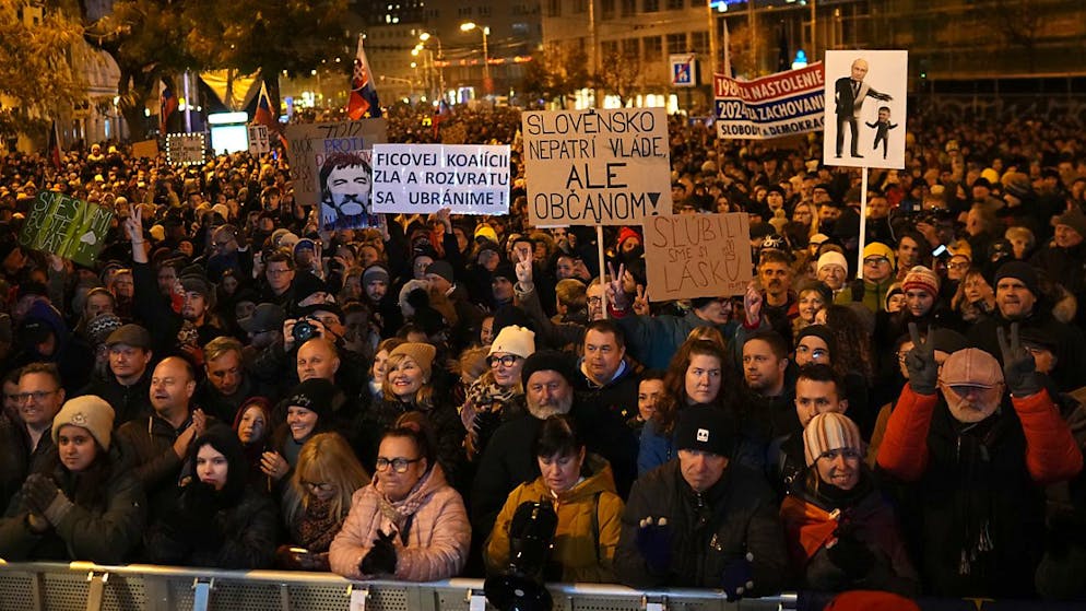 La manifestazione di ieri a Bratislava