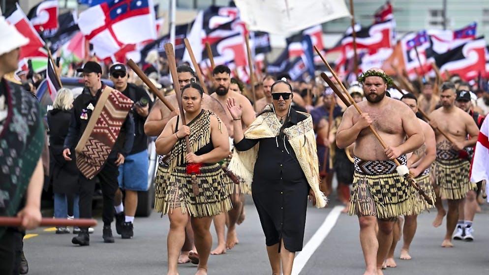 Maori in marcia sulle strade di Wellington