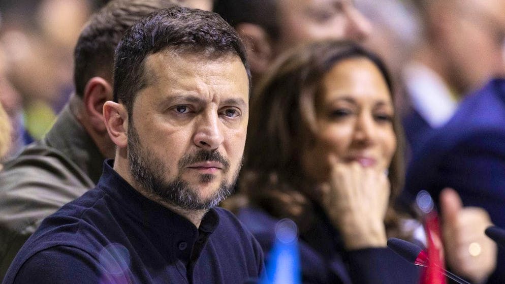 Volodymyr Selenskyj et la vice-présidente américaine Kamala Harris le 15 juin au Bürgenstock.