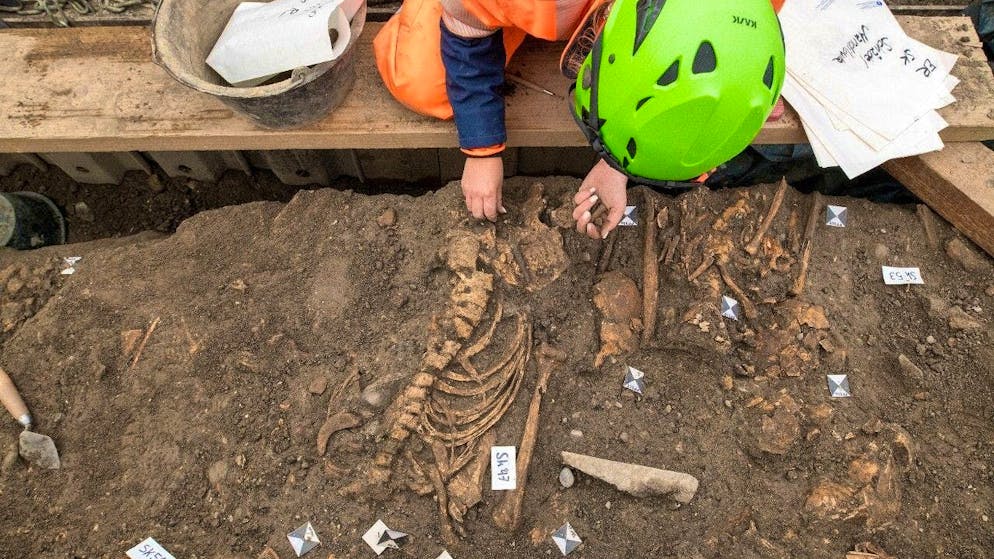 Gli archeologi hanno scoperto degli scheletri del cimitero di Zurigo.